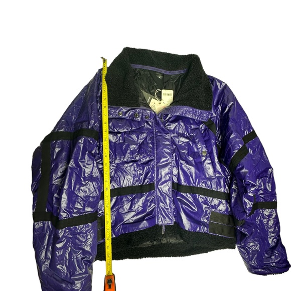 FINAL LAST CHANCE NWT FP Movement Vagabond Fleece Bomber Jacket royal purple s - Picture 11 of 16